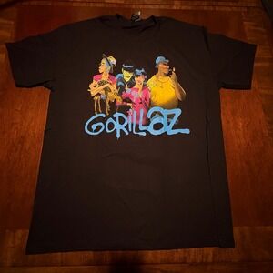 Gorillaz Cartoon Group Band T-Shirt L Large Black 2-D Noodle Murdoc Russel Hobbs